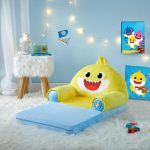 Pinkfong Baby Shark Blue Polyester Comfortable Plush 2-in-1 Flip Out Chair - Image 2